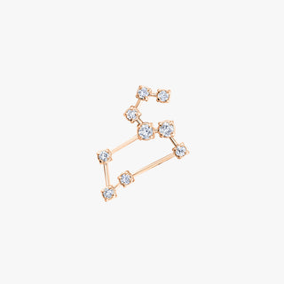 18k Prong Set Leo Constellation Studs Rose Gold Single Right  by Logan Hollowell Jewelry