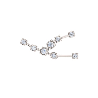 18k Prong Set Taurus Constellation Studs White Gold Single Right  by Logan Hollowell Jewelry