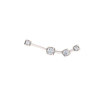 18k Prong Set Aries Constellation Studs White Gold Single Right  by Logan Hollowell Jewelry