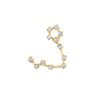 18k Prong Set Pisces Constellation Studs Yellow Gold Single Right  by Logan Hollowell Jewelry