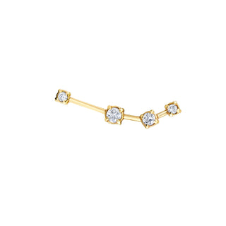 18k Prong Set Aries Constellation Studs Yellow Gold Single Right  by Logan Hollowell Jewelry