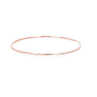 Wilderness Hammered Gold Bangle Set Single Rose Gold  by Logan Hollowell Jewelry