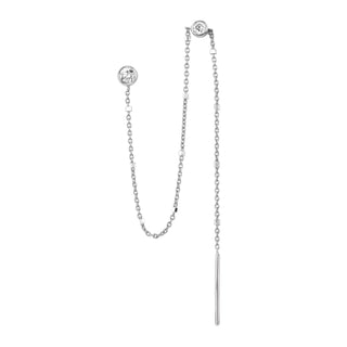 Single Diamond Thread Through Twinkle Earring One Size White Gold  by Logan Hollowell Jewelry