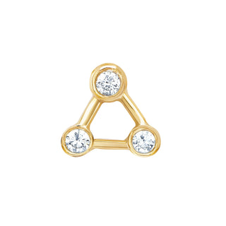 Mini Summer Triangle Diamond Constellation Earrings Single Earring Yellow Gold  by Logan Hollowell Jewelry