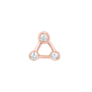 Mini Summer Triangle Diamond Constellation Earrings Single Earring Rose Gold  by Logan Hollowell Jewelry