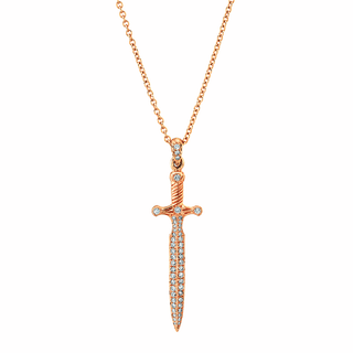 Pavé Diamond Unity Sword Pendant Rose Gold Pendant Only  by Logan Hollowell Jewelry