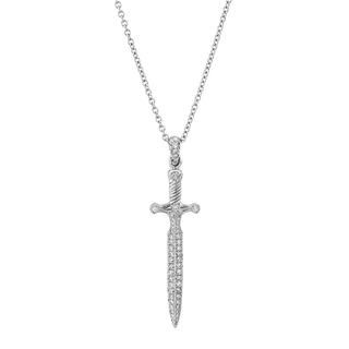 Pavé Diamond Unity Sword Pendant White Gold Pendant Only  by Logan Hollowell Jewelry