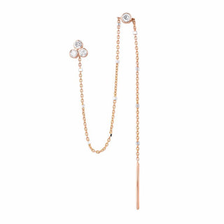 Diamond Star Shower Thread Through Twinkle Earring Single Earring Rose Gold  by Logan Hollowell Jewelry
