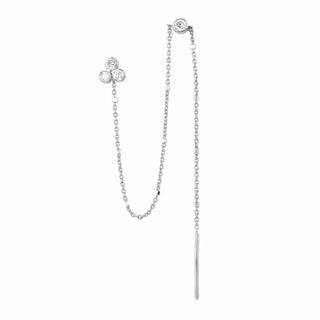 Diamond Star Shower Thread Through Twinkle Earring Single Earring White Gold  by Logan Hollowell Jewelry