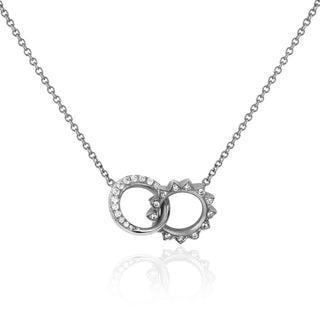 Pavé Diamond Interlocking Unity Necklace White Gold   by Logan Hollowell Jewelry