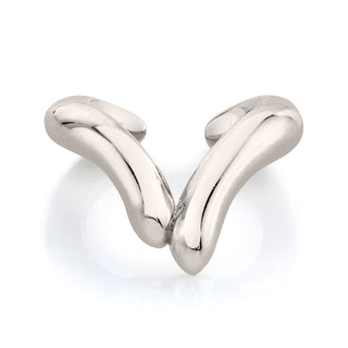 Solid Tusk Ear Cuff White Gold   by Logan Hollowell Jewelry