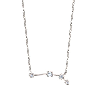 18k Prong Set Aries Constellation Necklace White Gold   by Logan Hollowell Jewelry