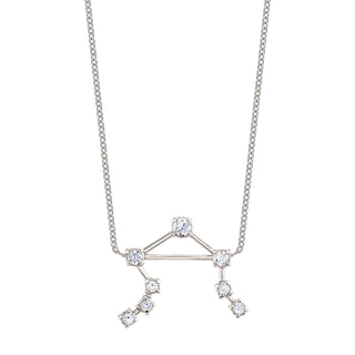 18k Prong Set Libra Constellation Necklace White Gold   by Logan Hollowell Jewelry