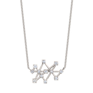 18k Prong Set Midas Star Constellation Necklace White Gold   by Logan Hollowell Jewelry