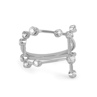 Gemini Constellation Ring White Gold 3  by Logan Hollowell Jewelry