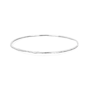 Wilderness Hammered Gold Bangle Set Single White Gold  by Logan Hollowell Jewelry